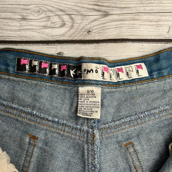 Vintage Kikomo Jean Shorts Size 9/10 Retro Patchwork High Waisted Denim - Picture 8 of 9